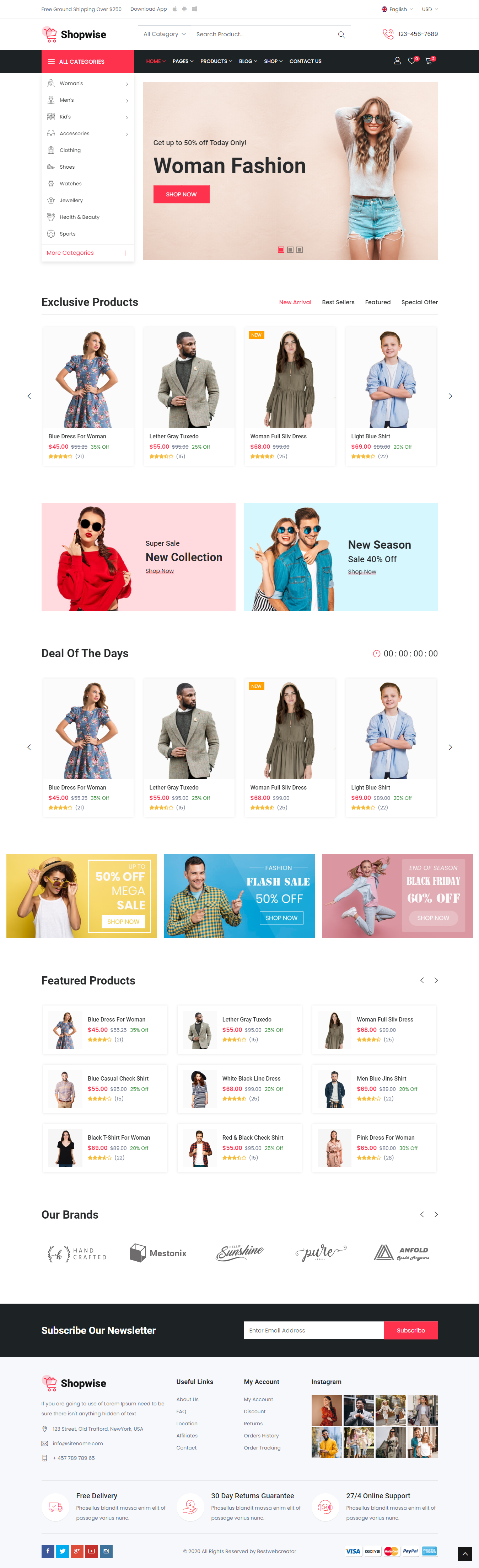 Fashion e-commerce website design