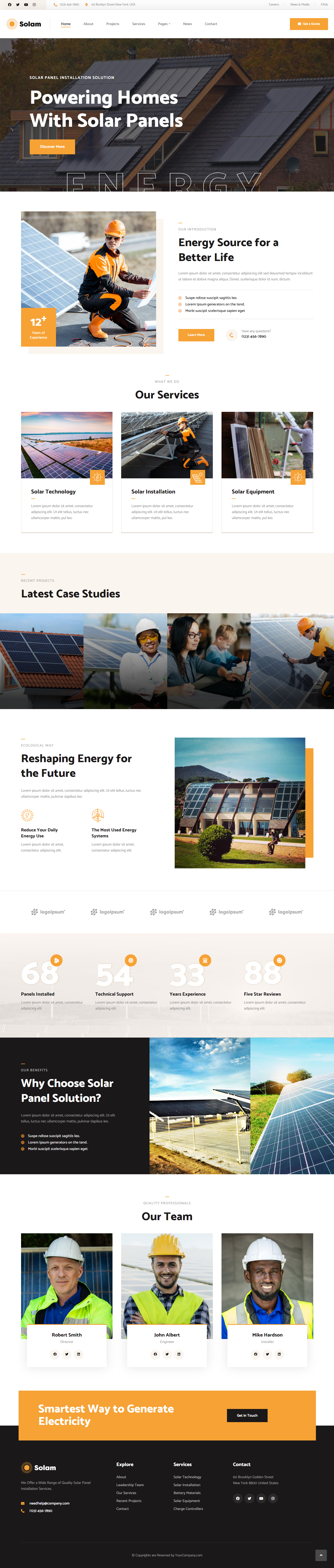 Solar energy website design