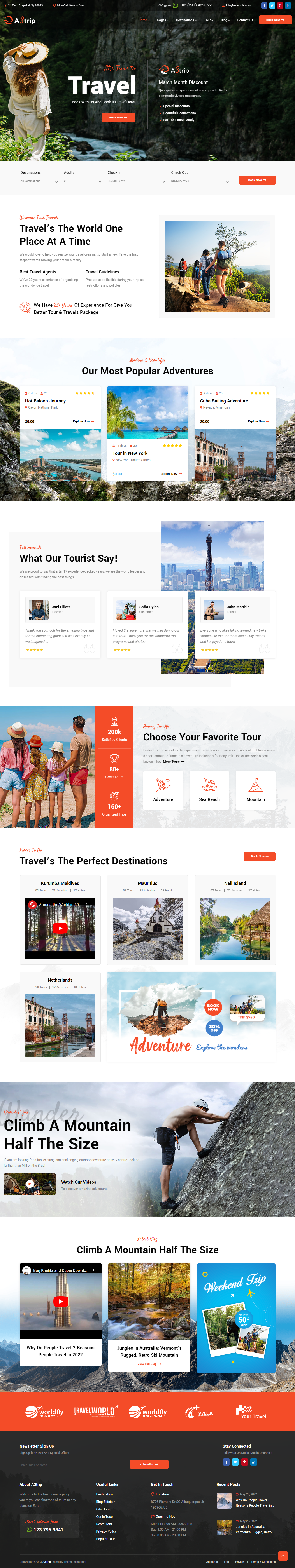 Travel website design